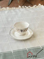 فنجان نعلبکی گلدار بنفش