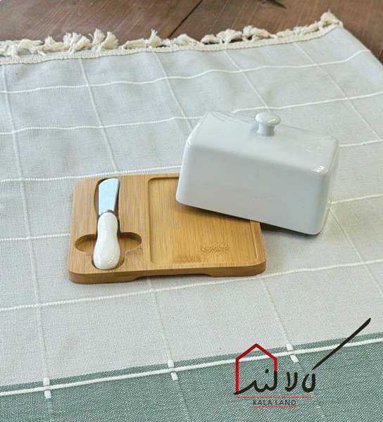 ظرف کره خوری زیر بامبو با کارد